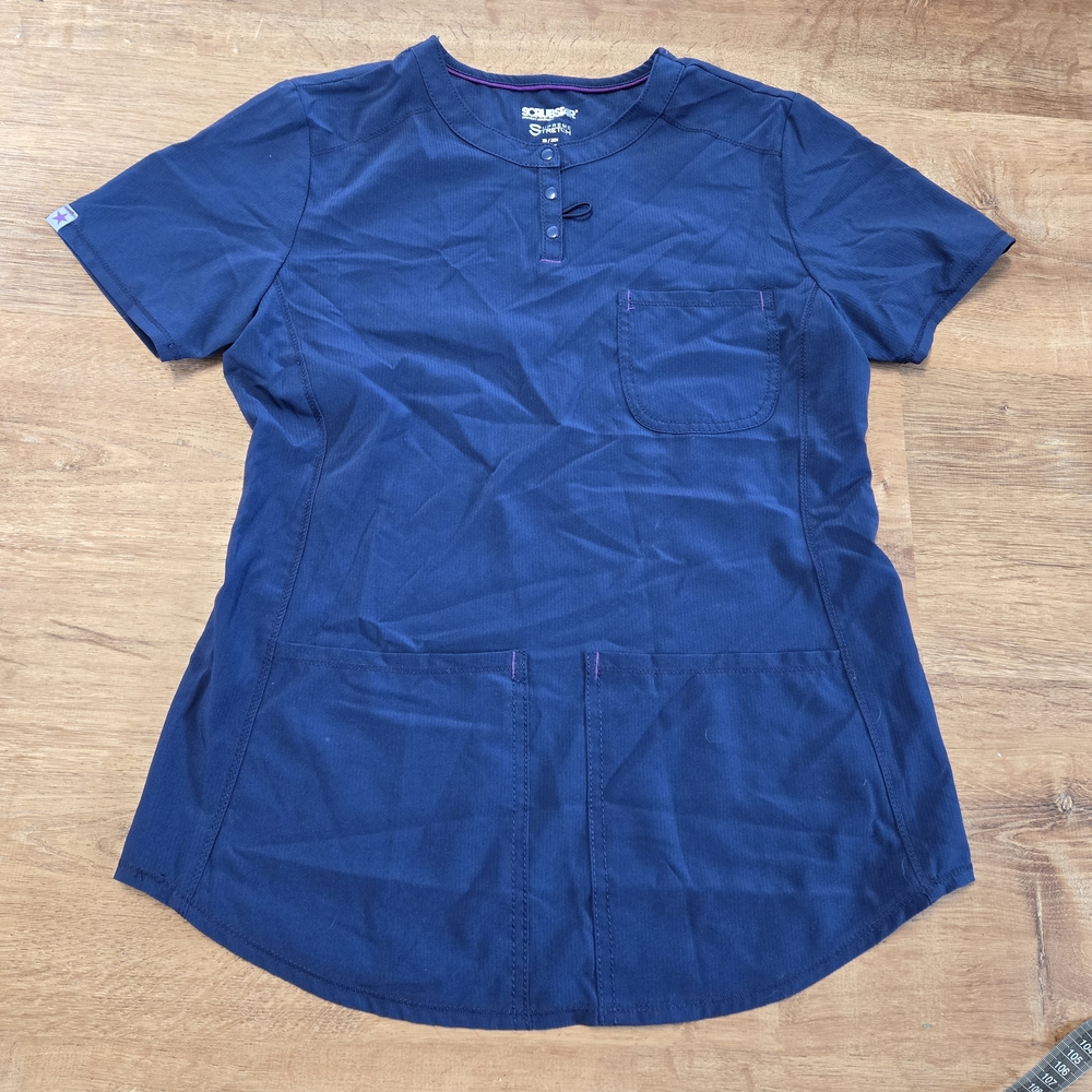 Scrubstar Supreme Stretch Navy Blue Short Sleeve Scrub Top Extra Small